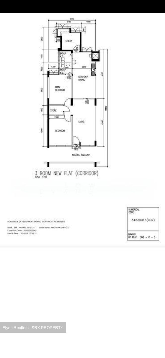 Blk 649 Ang Mo Kio 61 (Ang Mo Kio), HDB 3 Rooms #552400141